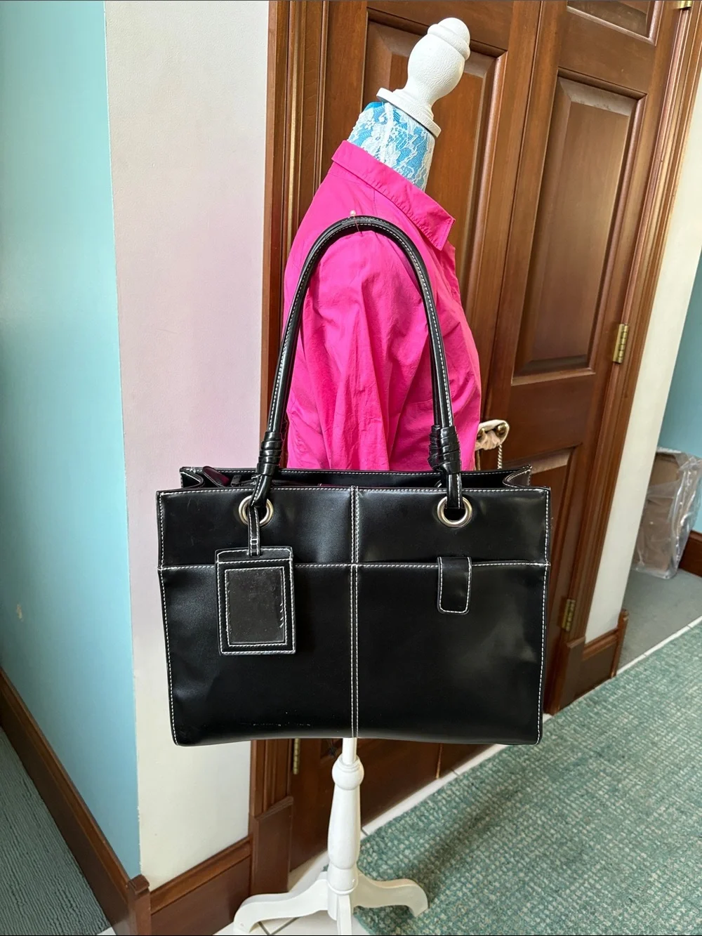 Wilsons Leather Tote Bag  shoulder bag  business case smooth & structured  black